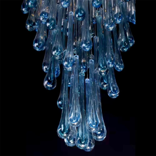 Modern Green Blue Blown Glass Chandelier for Hotel Lobby Living Room