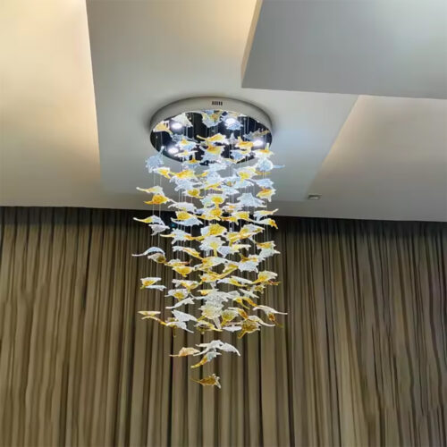 Customized Maple Leaf Hotel Banquet Hall Lighting Fixtures