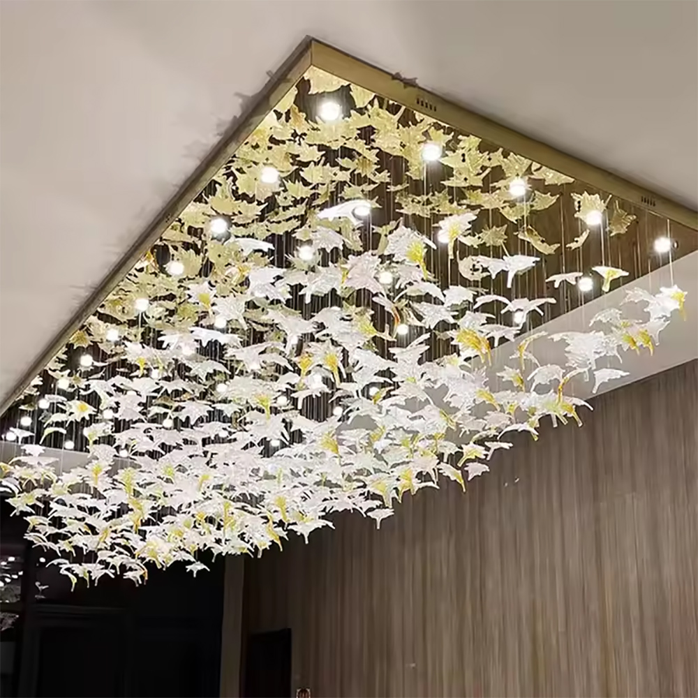 Customized Maple Leaf Hotel Banquet Hall Lighting Fixtures