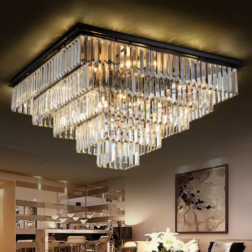 Nordic Modern Simple Crystal Many Layer Ceiling Chandelier