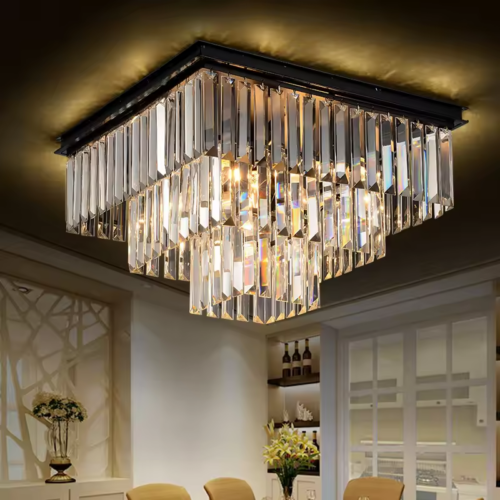 Nordic Modern Simple Crystal Many Layer Ceiling Chandelier