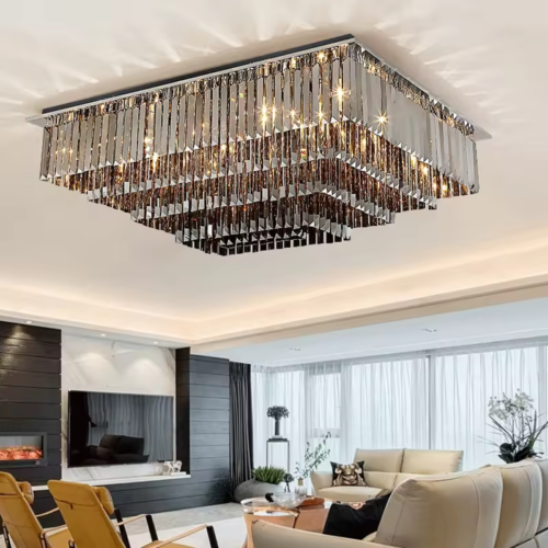 Nordic Modern Simple Crystal Many Layer Ceiling Chandelier