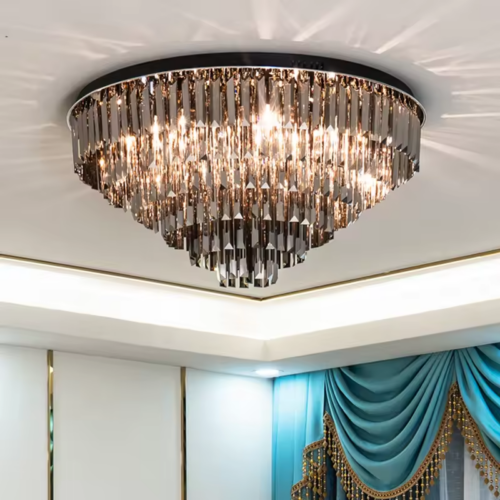 Nordic Modern Simple Crystal Many Layer Ceiling Chandelier