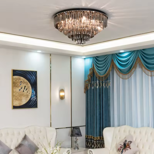 Nordic Modern Simple Crystal Many Layer Ceiling Chandelier