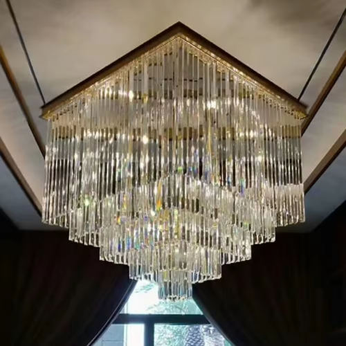 Nordic Modern Simple Crystal Many Layer Ceiling Chandelier