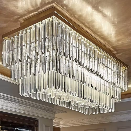 Nordic Modern Simple Crystal Many Layer Ceiling Chandelier