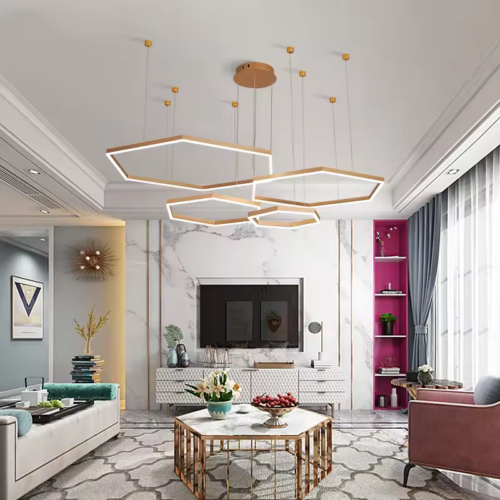 Luxury Metal Aluminum Hanging LED Chandelier Light