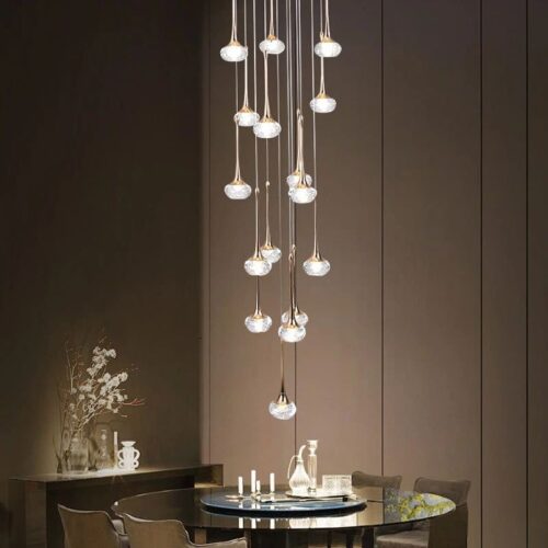 Acrylic Raindrop Duplex Living Room Hanging Pendant Light