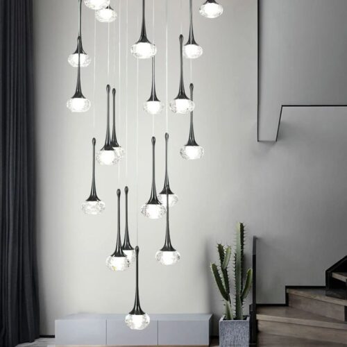 Acrylic Raindrop Duplex Living Room Hanging Pendant Light