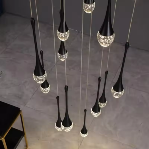 Acrylic Raindrop Duplex Living Room Hanging Pendant Light