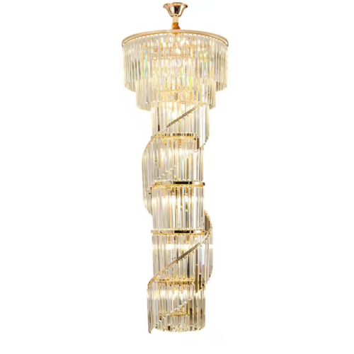 Elegant Gold Hanging Crystal Chandelier