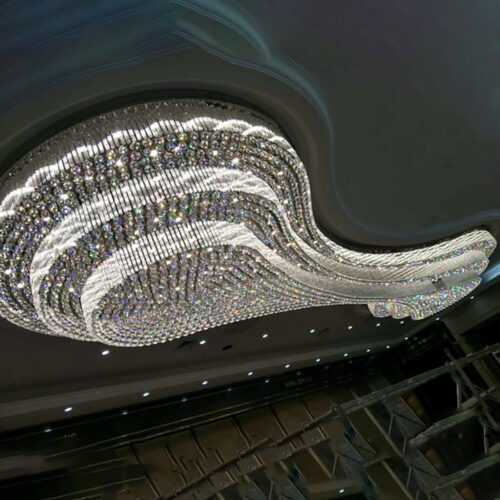 Customizable Modern Luxury Crystal Lobby Mount Lighting