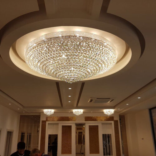 Luxury Ball Crystal Ceiling Light with Chrome Finish