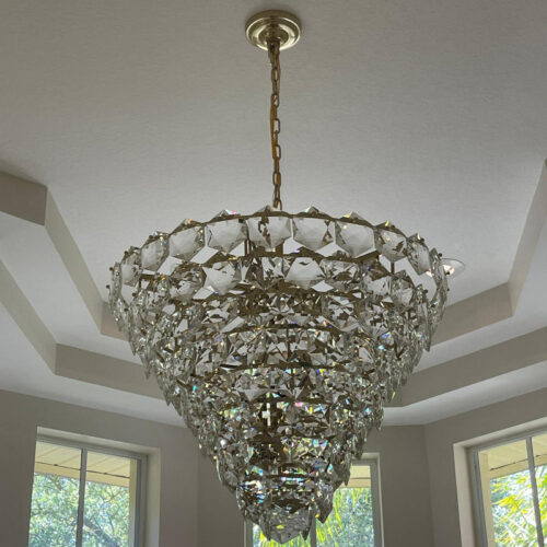 Elevate your hotel ambiance with a grand decorative crystal chandelier.