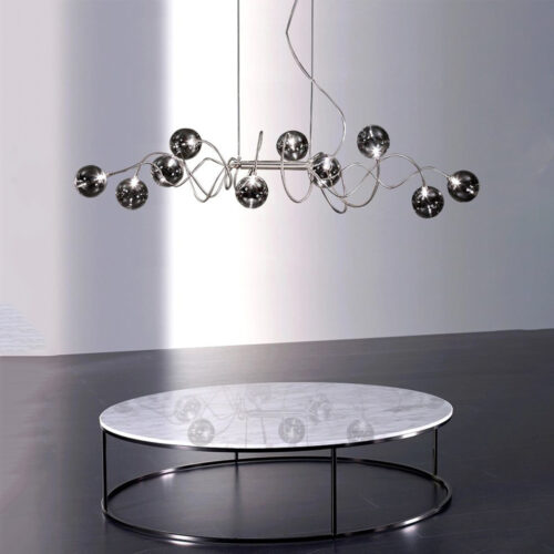 Modern Luxury Smoke Grey Glass Ball Pendant Light