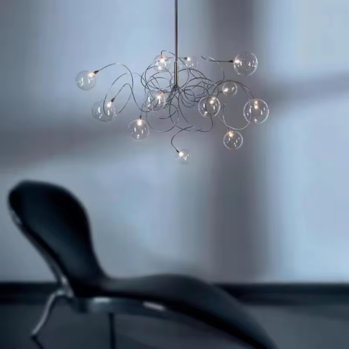 Modern Luxury Smoke Grey Glass Ball Pendant Light