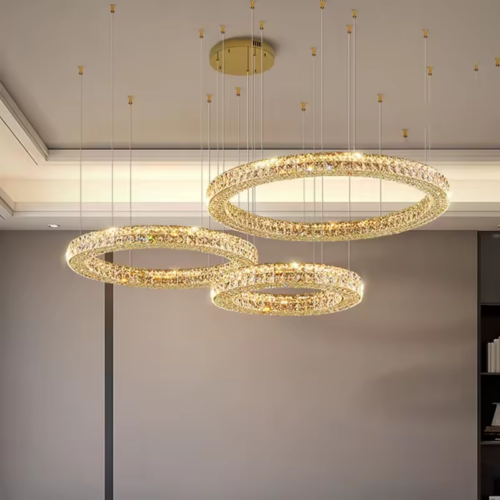 Ring Living Room Crystal Ceiling Chandelier