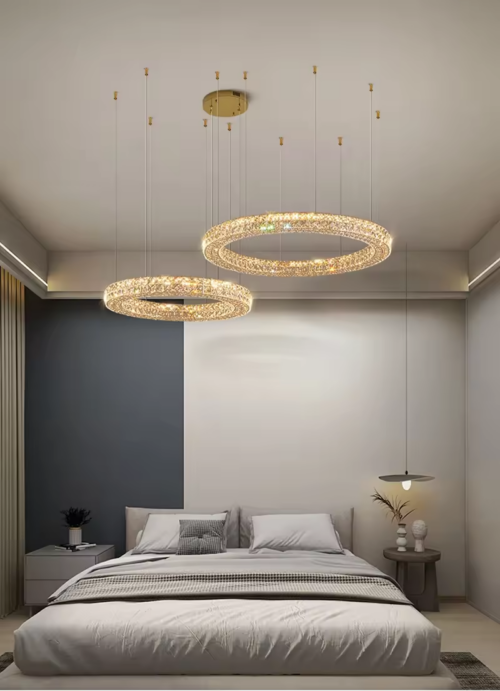 Ring Living Room Crystal Ceiling Chandelier