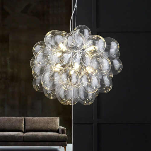 Designer Nordic Transparent Blown Bubble Ball Pendant Light