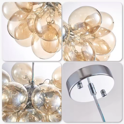 Designer Nordic Transparent Blown Bubble Ball Pendant Light