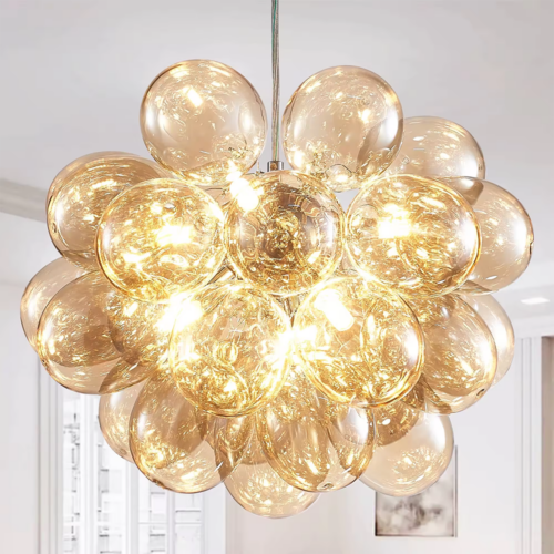 Designer Nordic Transparent Blown Bubble Ball Pendant Light