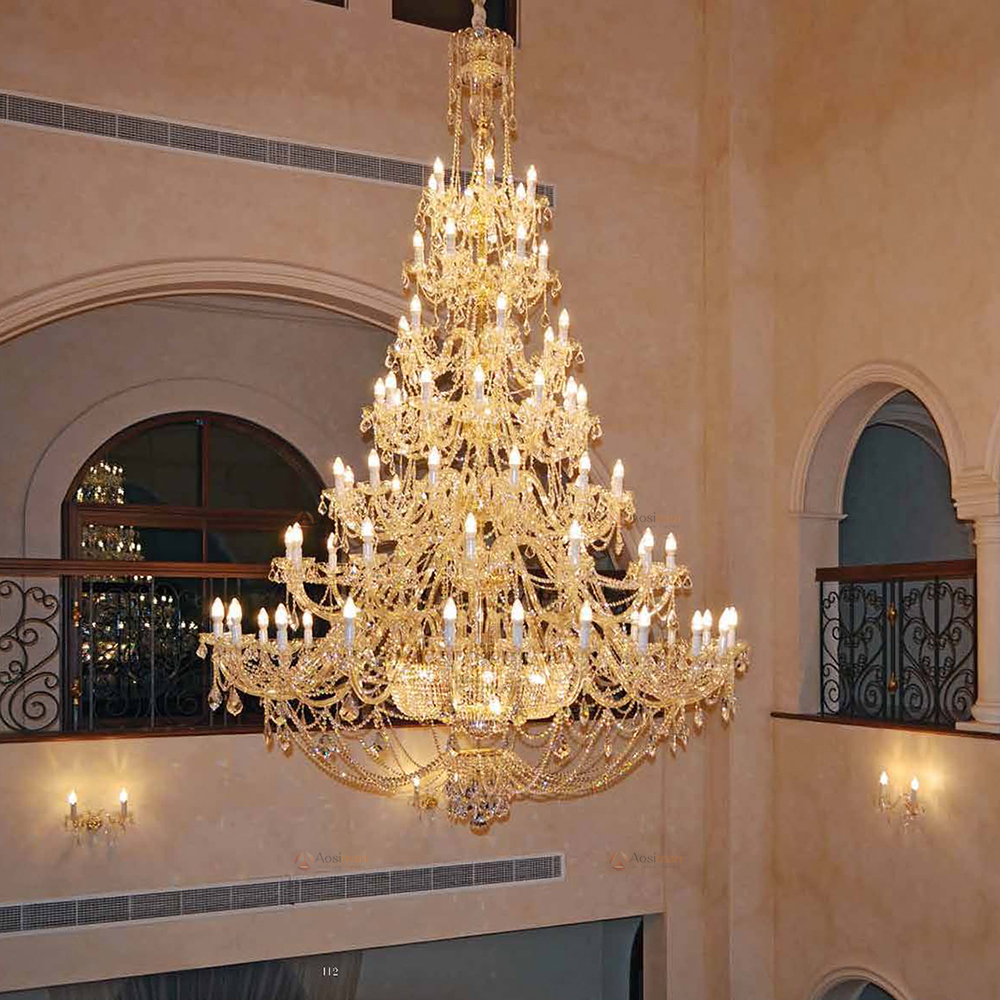 Vintage Luxury Classic Crystal Pendant Light For Hotel Lobby Project