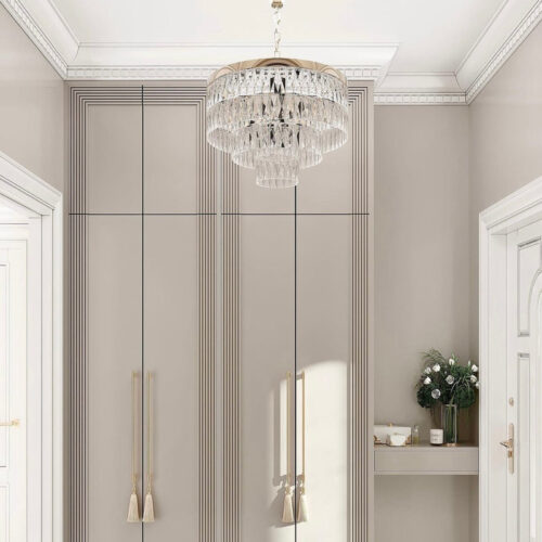 Enhance your indoor space with a luxurious K9 crystal chandelier.