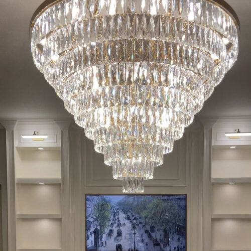 Enhance your indoor space with a luxurious K9 crystal chandelier.