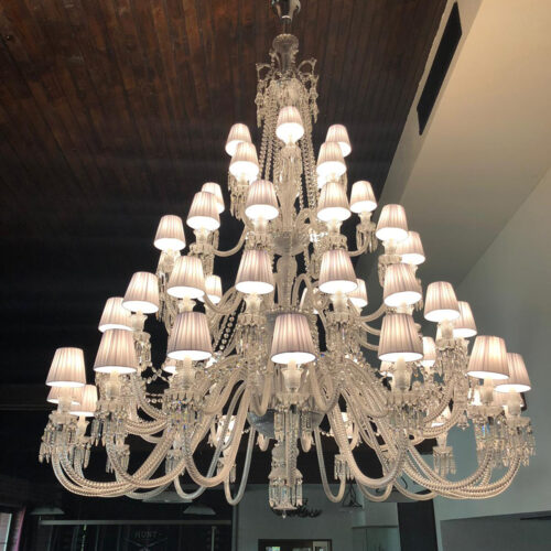 Large European Gold Maria Theresa Crystal Chandelier