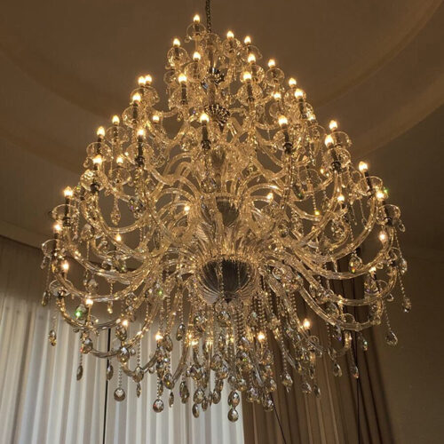 Large European Gold Maria Theresa Crystal Chandelier