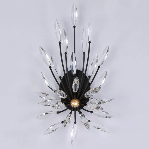 Enhance your dining room decor with radial crystal wall lamp.