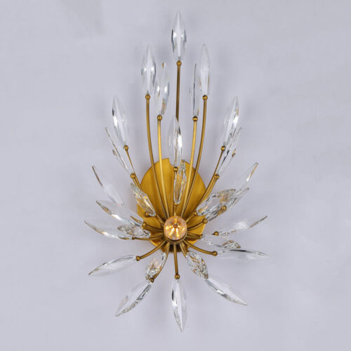 Enhance your dining room decor with radial crystal wall lamp.