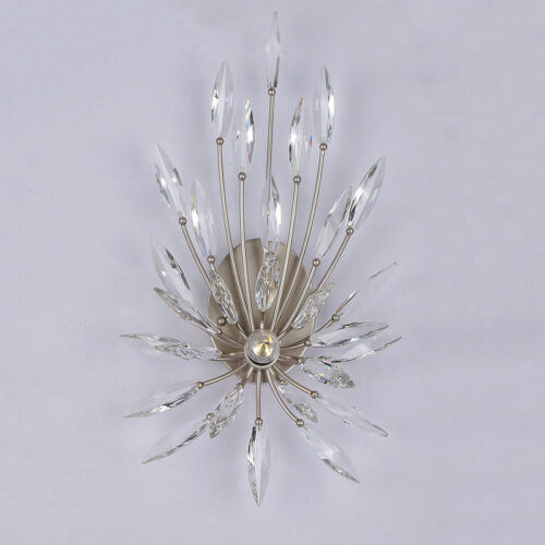 Enhance your dining room decor with radial crystal wall lamp.