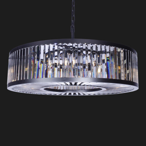 Illuminate your space with our modern round K9 crystal chandelier lamp.