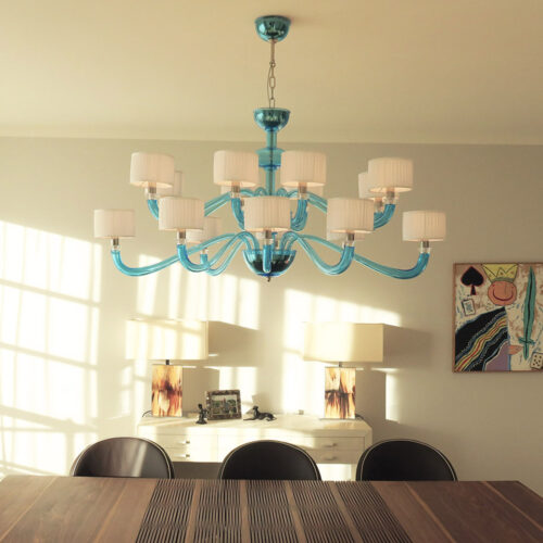 Modern Italian Style Blue Art Design Chandelier