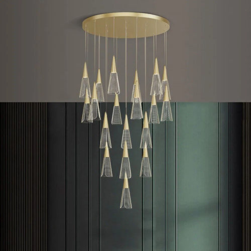 Minimalist Long Chandelier for Nordic Stairwell Villa Living Room