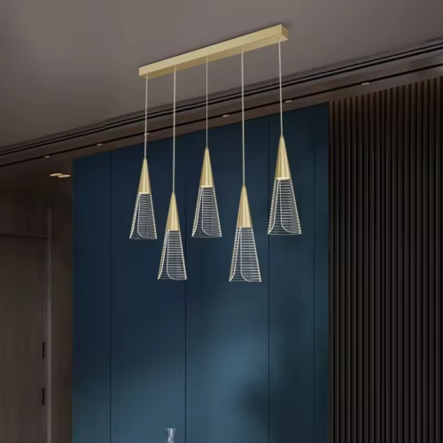 Minimalist Long Chandelier for Nordic Stairwell Villa Living Room