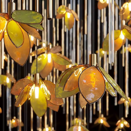 Luxury Modern Indoor Glass Flowers Chandelier