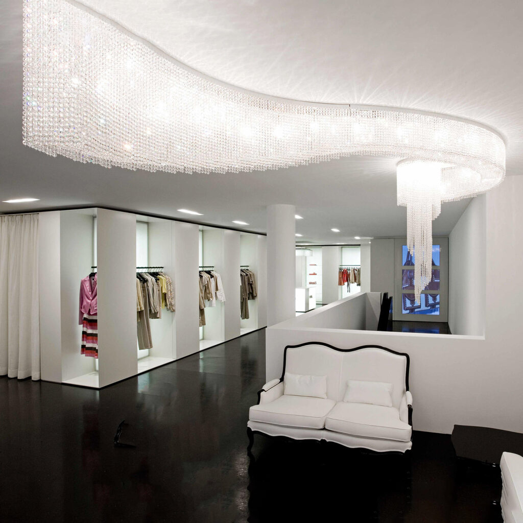 Modern Chrome Crystal Ceiling Light for Meeting Rooms