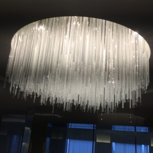 Modern Chrome Crystal Ceiling Light for Meeting Rooms