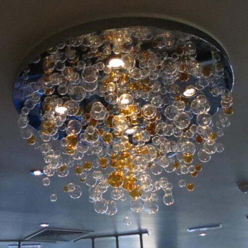 Modern Chrome Crystal Ceiling Light for Meeting Rooms