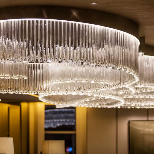 Customizable Modern Amber Crystal Ring Chandelier For Hotel Lobby