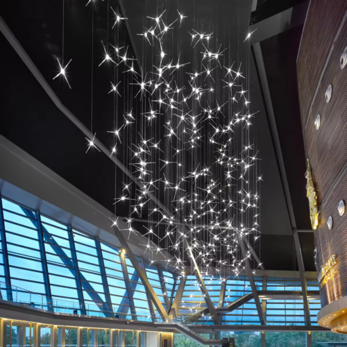 Nordic Modern Hotel Indoor Glass Chandelier with Custom Star Styling