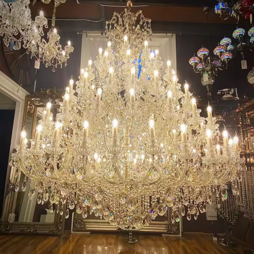 Large Luxury Chain Hanging Wedding Crystal Chandelier