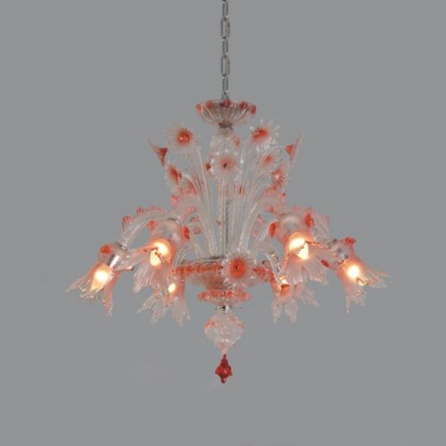 Elegant Art Glass Flowers Chandelier for Artistic Interiors