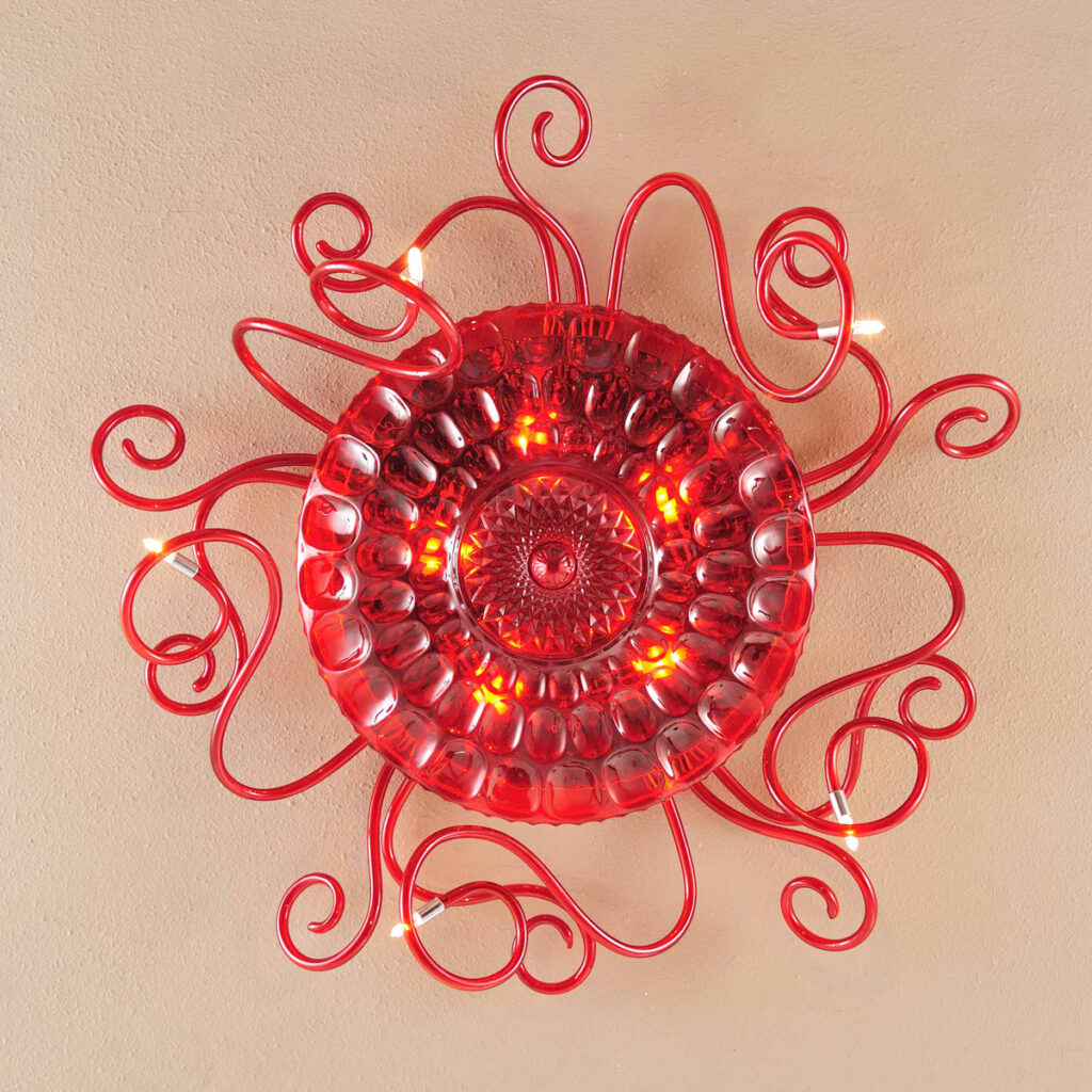 Striking Murano Glass Red Wall Lamps for Bold Decor