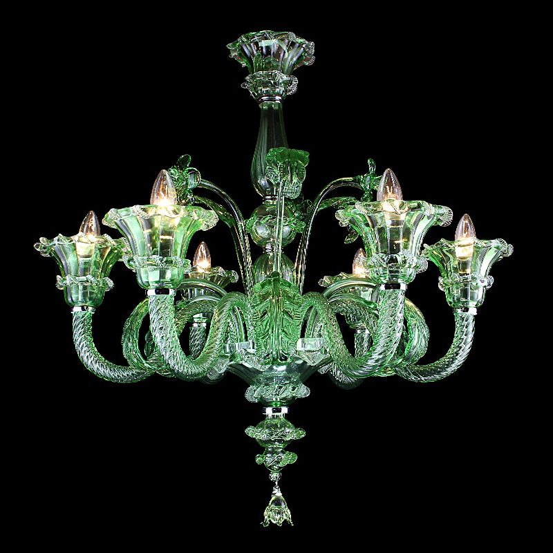 Exquisite Green Glass Luxury Chandelier for Elegant Spaces