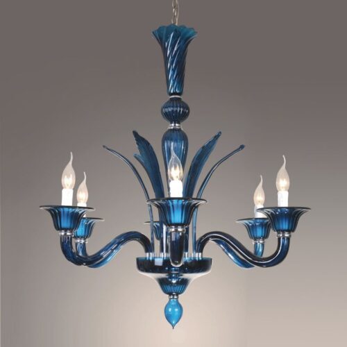 Stylish Murano Blue Glass Pendant Light for Elegant Spaces