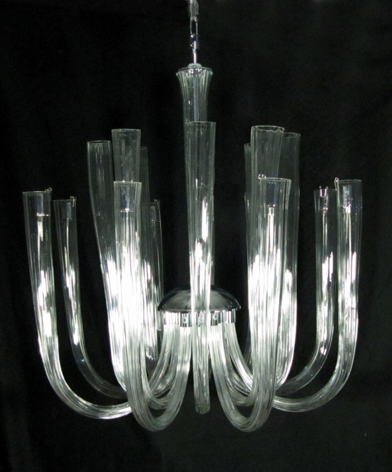 Elegant Murano Style Clear Glass Pendant Light for Modern Decor