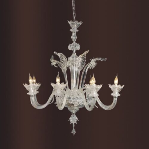 Elegant Murano Clear Glass Chandelier for Dining Rooms